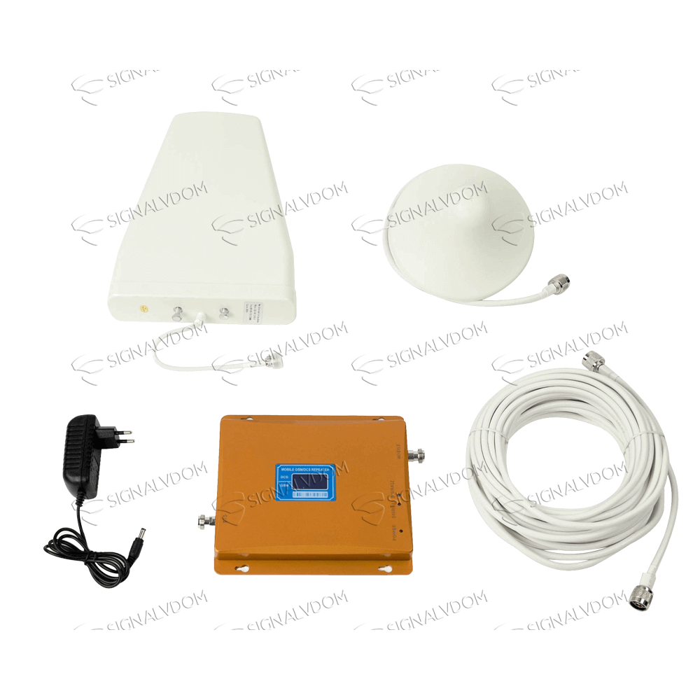 Усилитель сигнала Power Signal 900/1800 MHz (для 2G, 3G, 4G) 70 dBi, кабель 15 м., комплект